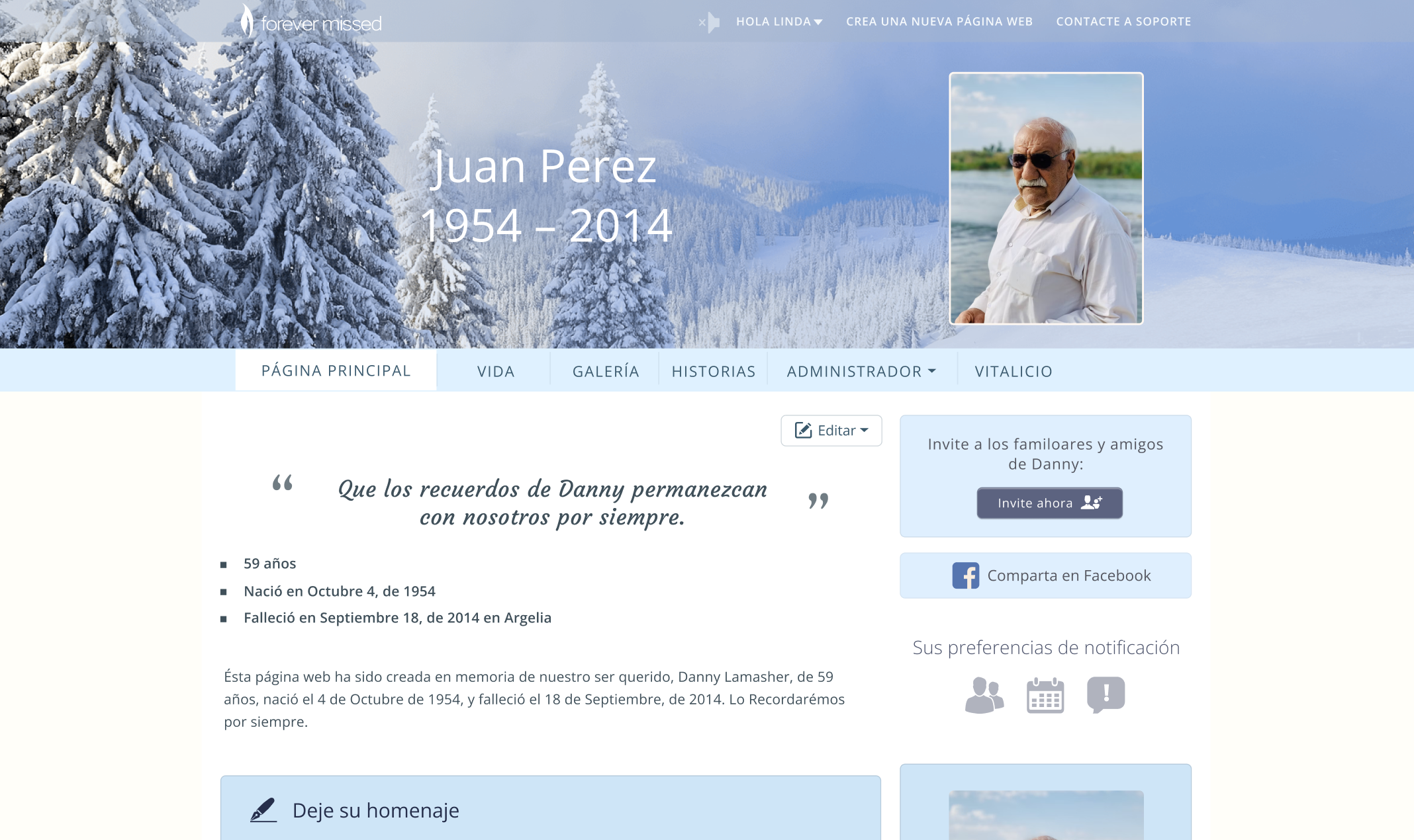 winter memorial theme